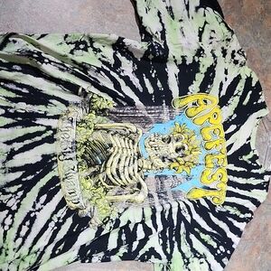 Tie-Dye Skeleton Tee - Green & Black
